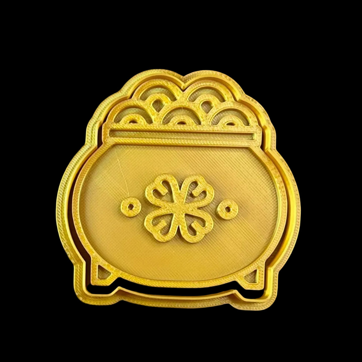 Pot of Gold - Custom 3D Printed Cookie Cutter + Stamp Combo