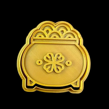 Pot of Gold - Custom 3D Printed Cookie Cutter + Stamp Combo