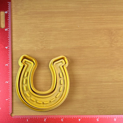 Horseshoe - Custom 3D Printed Cookie Cutter + Stamp Combo
