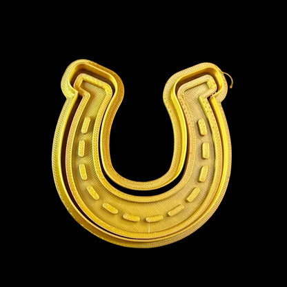 Horseshoe - Custom 3D Printed Cookie Cutter + Stamp Combo