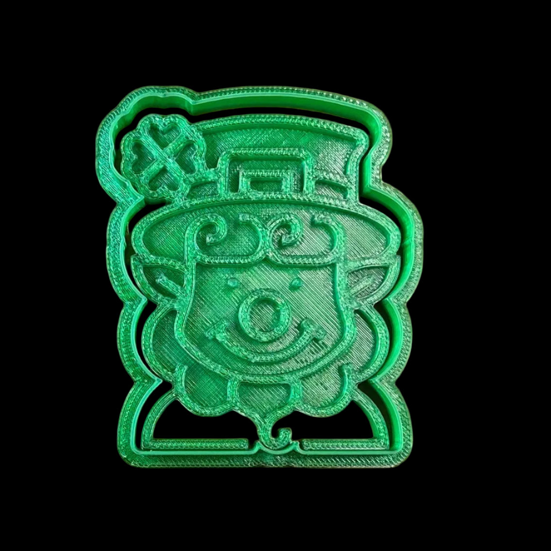 Leprechaun - Custom 3D Printed Cookie Cutter + Stamp Combo