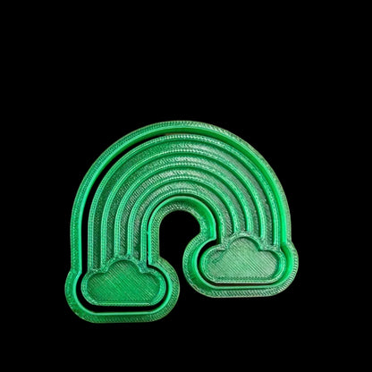 Rainbow - Custom 3D Printed Cookie Cutter + Stamp Combo