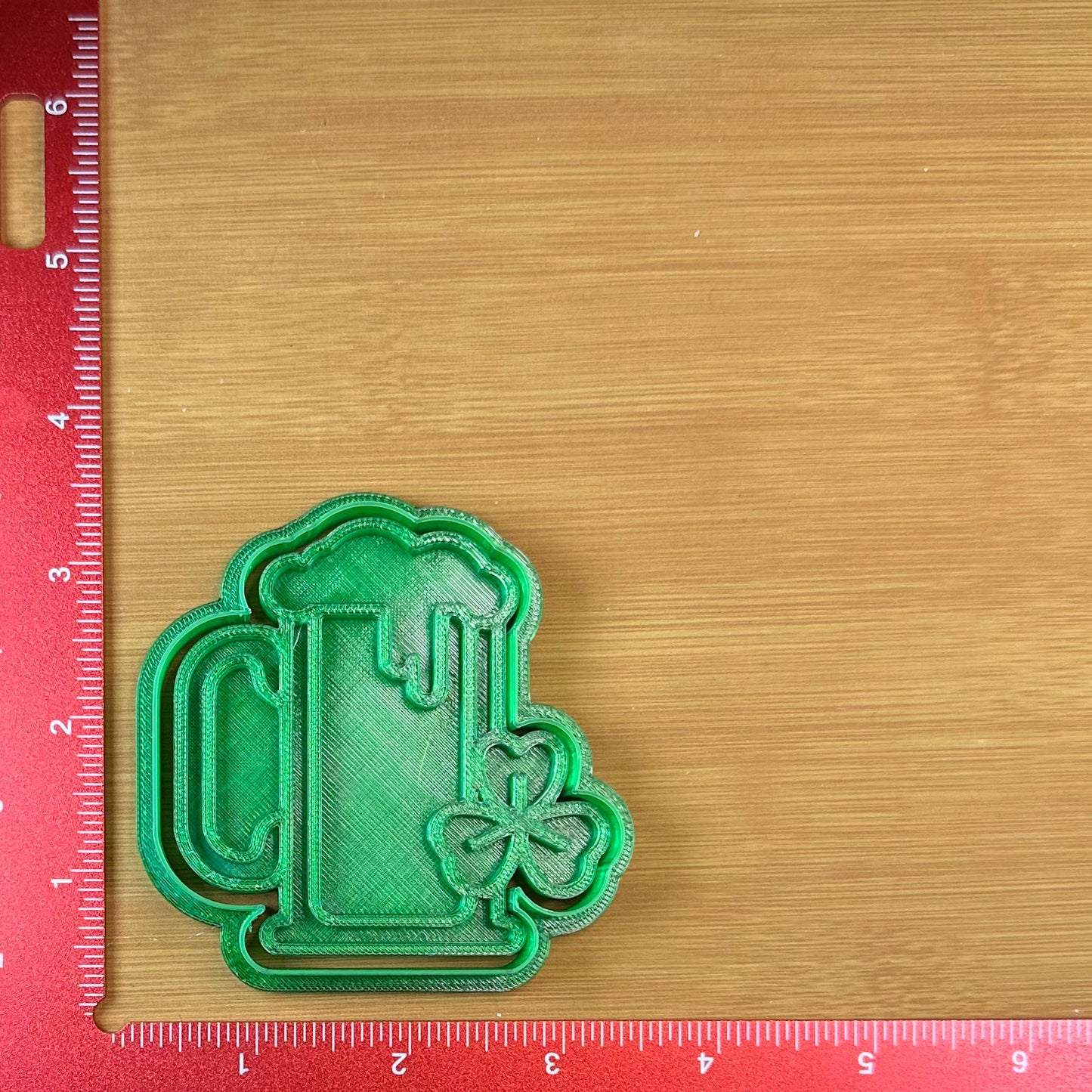 Beer Mug with Clover - Custom 3D Printed Cookie Cutter + Stamp Combo