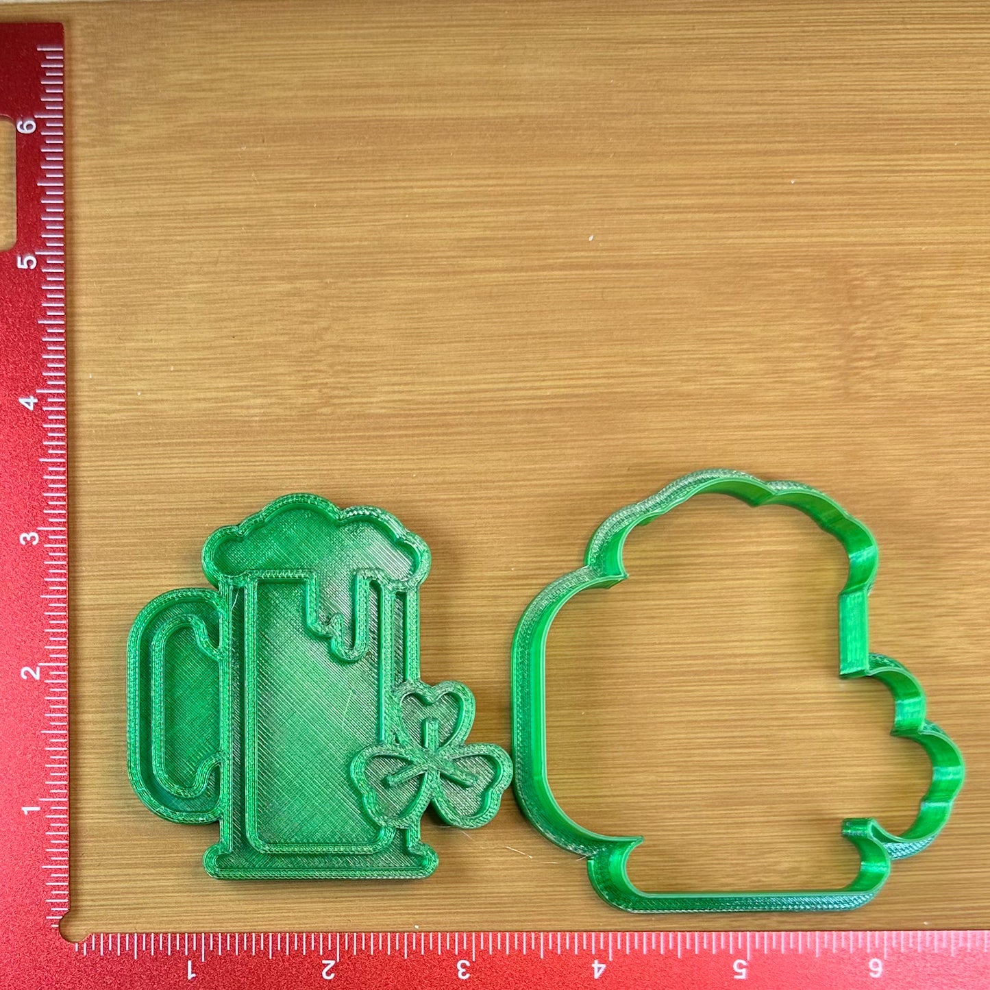 Beer Mug with Clover - Custom 3D Printed Cookie Cutter + Stamp Combo