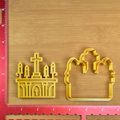 Altar - Custom 3D Printed Cookie Cutter + Stamp Combo