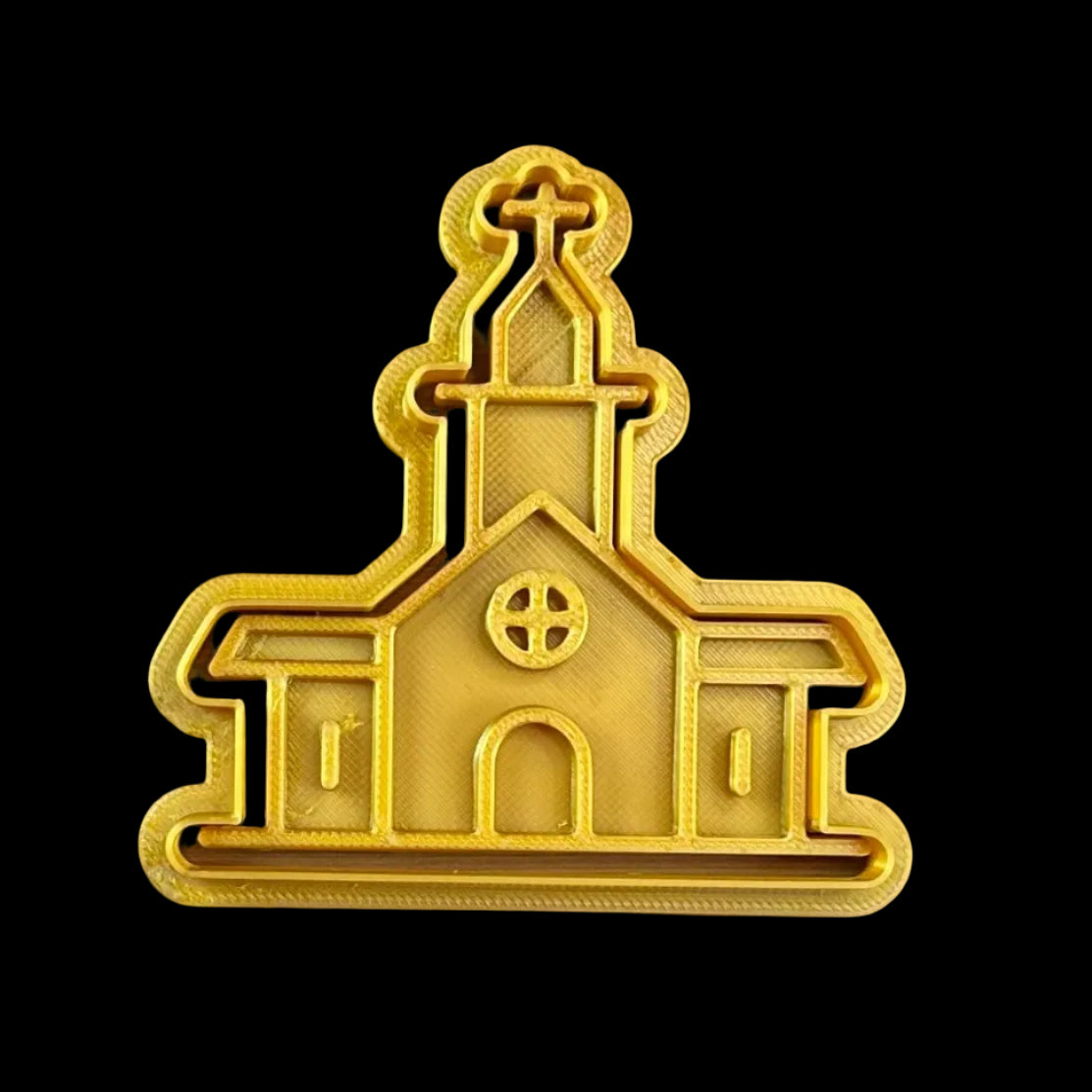 Church - Custom 3D Printed Cookie Cutter + Stamp Combo