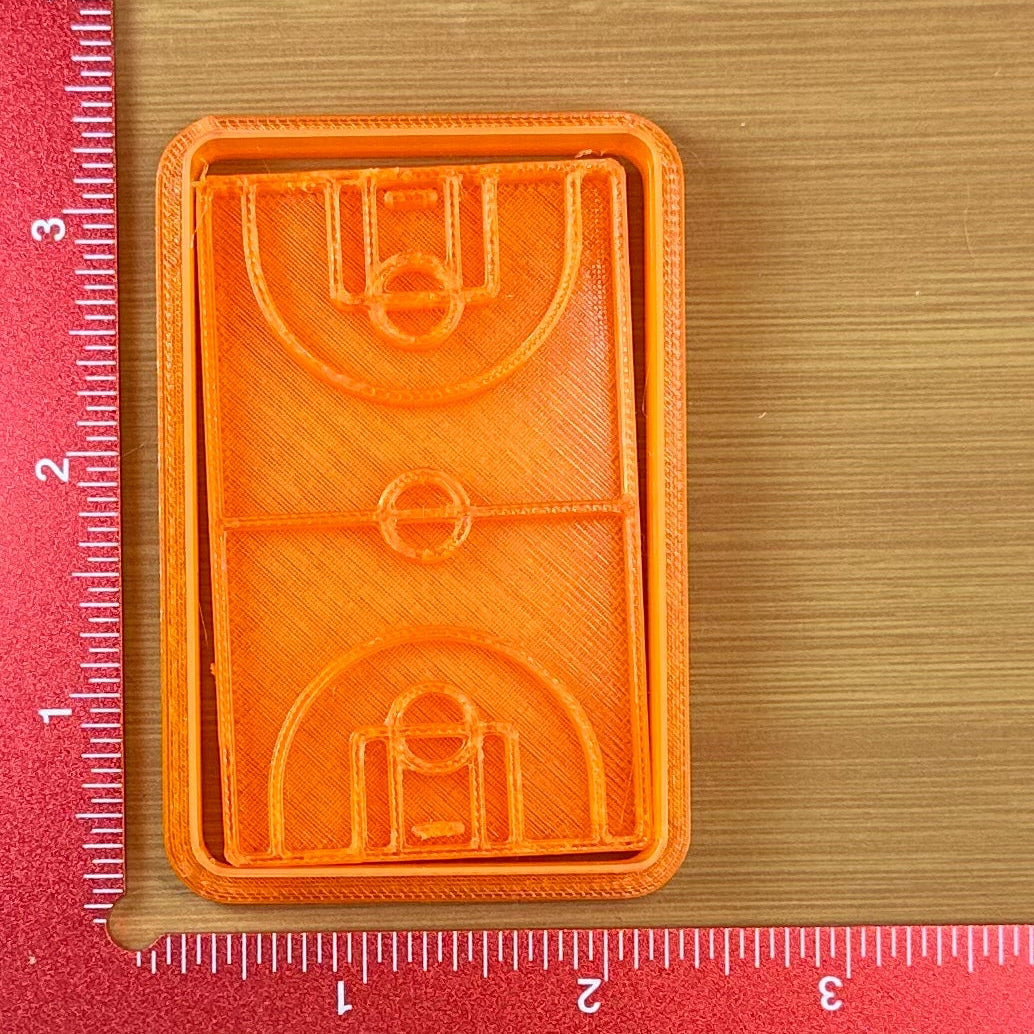 Basketball Court - Custom 3D Printed Cookie Cutter + Stamp Combo