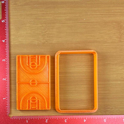 Basketball Court - Custom 3D Printed Cookie Cutter + Stamp Combo