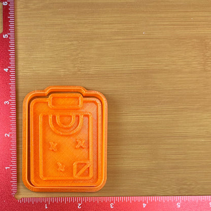 Game Plan Clipboard - Custom 3D Printed Cookie Cutter + Stamp Combo