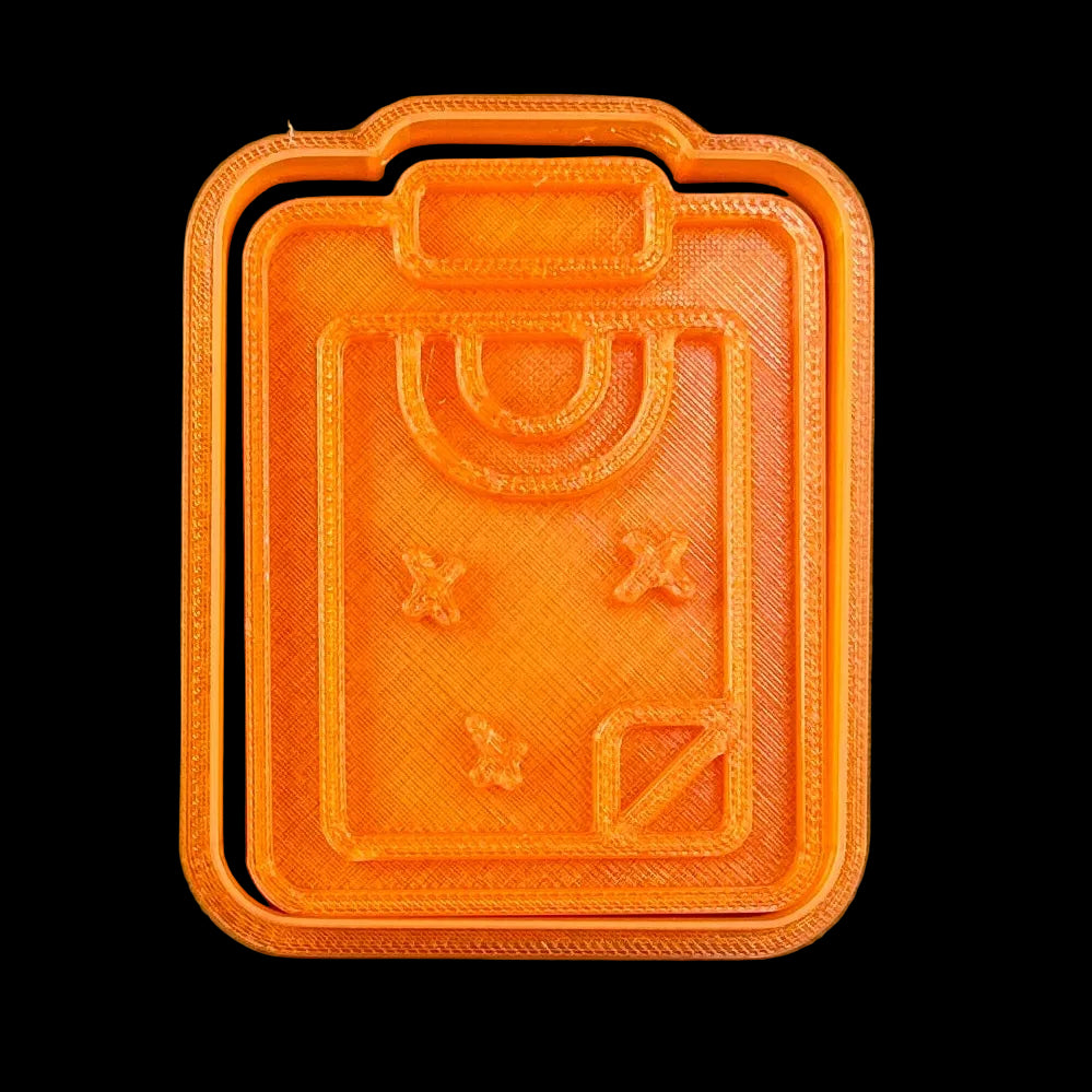 Game Plan Clipboard - Custom 3D Printed Cookie Cutter + Stamp Combo
