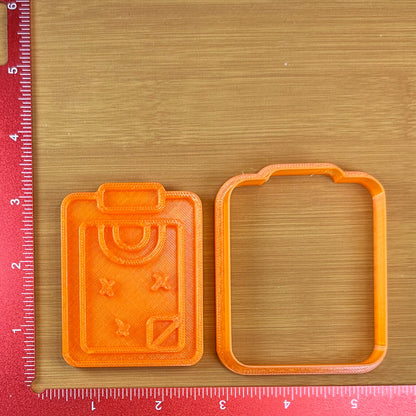 Game Plan Clipboard - Custom 3D Printed Cookie Cutter + Stamp Combo