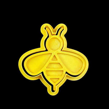 Simple Bee - Custom 3D Printed Cookie Cutter + Stamp Combo