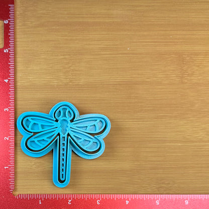 Dragonfly - Custom 3D Printed Cookie Cutter + Stamp Combo