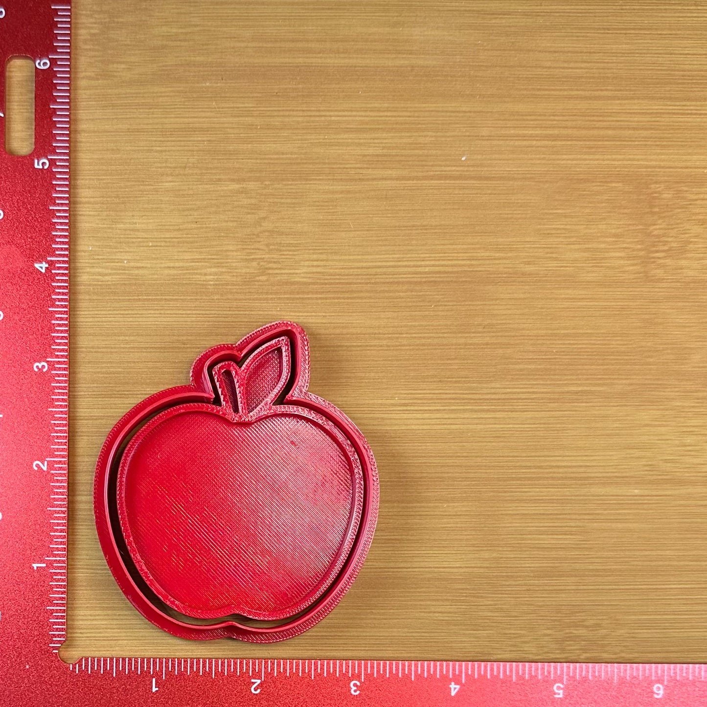 Simple Apple - Custom 3D Printed Cookie Cutter + Stamp Combo