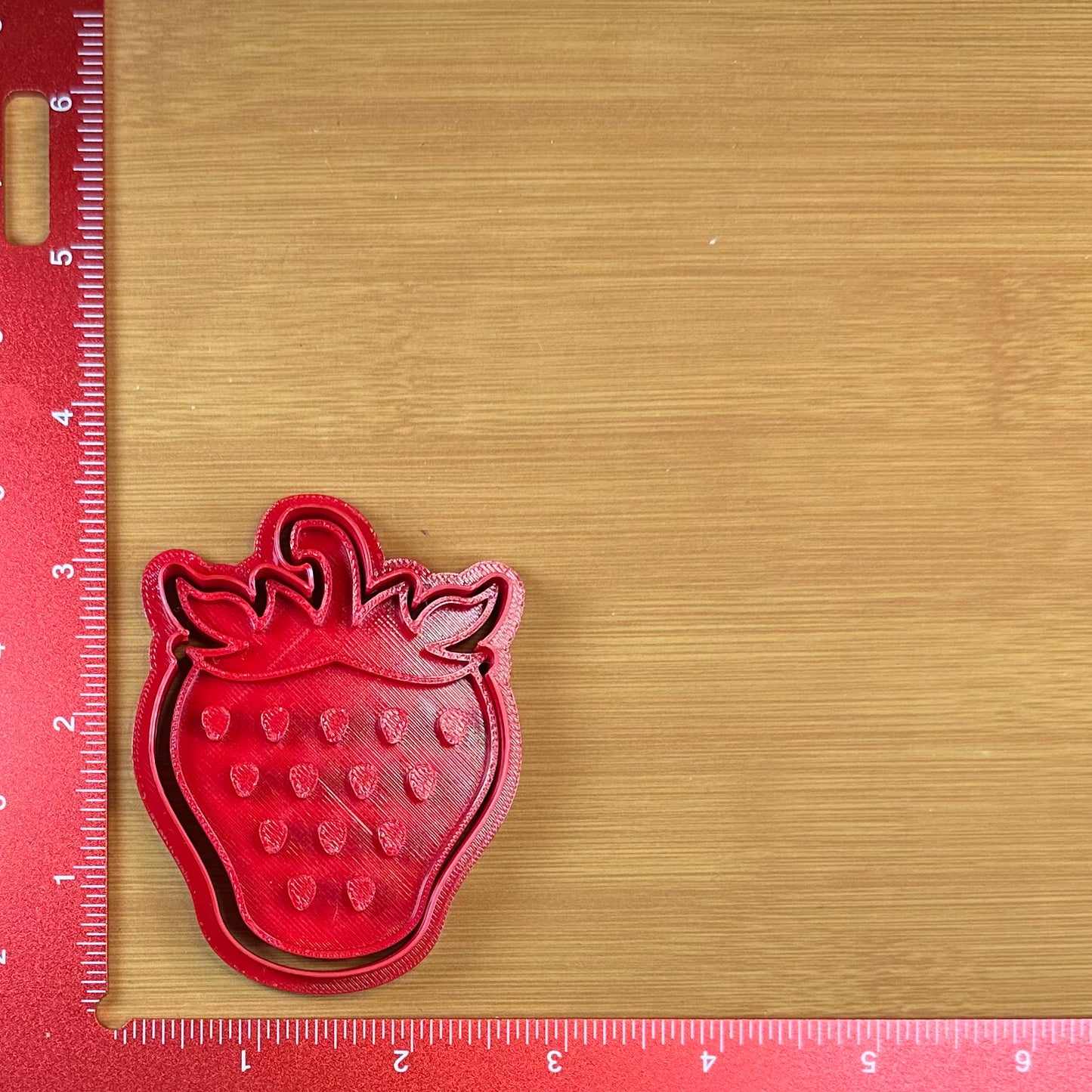 Strawberry - Custom 3D Printed Cookie Cutter + Stamp Combo