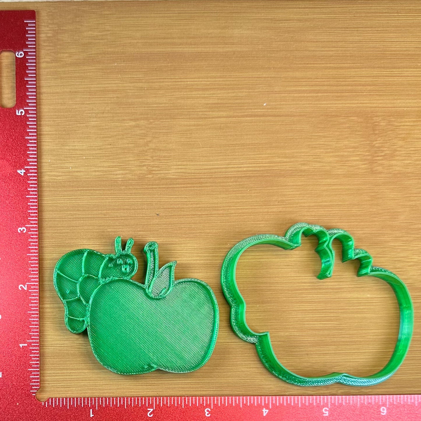 Worm on Apple - Custom 3D Printed Cookie Cutter + Stamp Combo