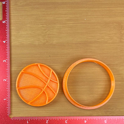 Basketball - Custom 3D Printed Cookie Cutter + Stamp Combo