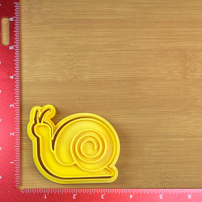 Snail - Custom 3D Printed Cookie Cutter + Stamp Combo