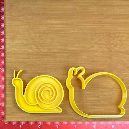 Snail - Custom 3D Printed Cookie Cutter + Stamp Combo