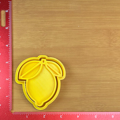 Lemon - Custom 3D Printed Cookie Cutter + Stamp Combo