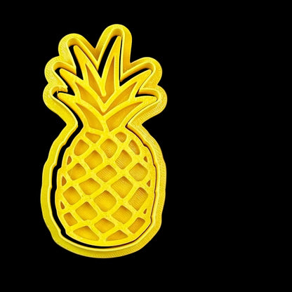 Pineapple - Custom 3D Printed Cookie Cutter + Stamp Combo