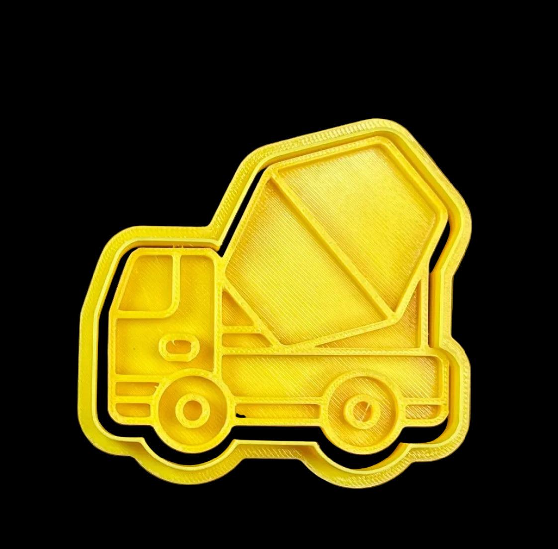 Cement Truck - Custom 3D Printed Cookie Cutter + Stamp Combo