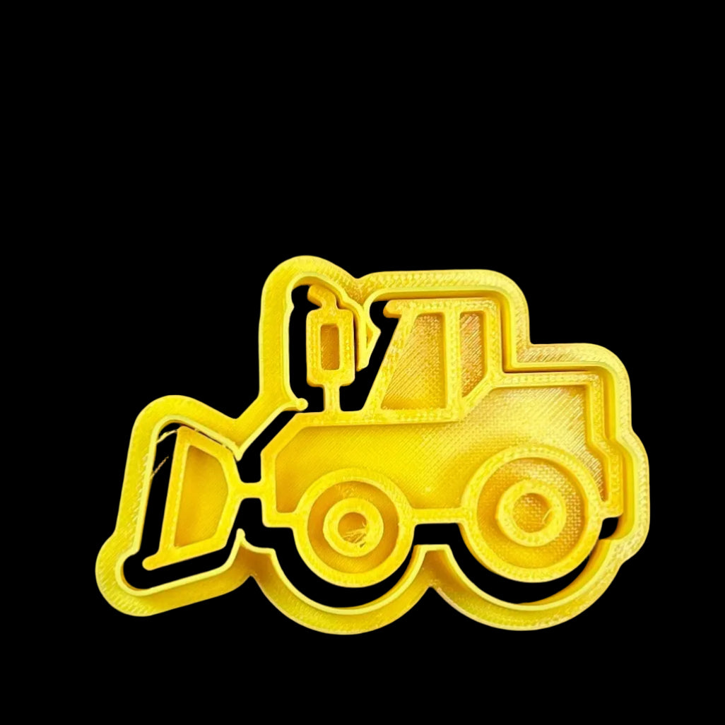Tractor with Bucket - Custom 3D Printed Cookie Cutter + Stamp Combo