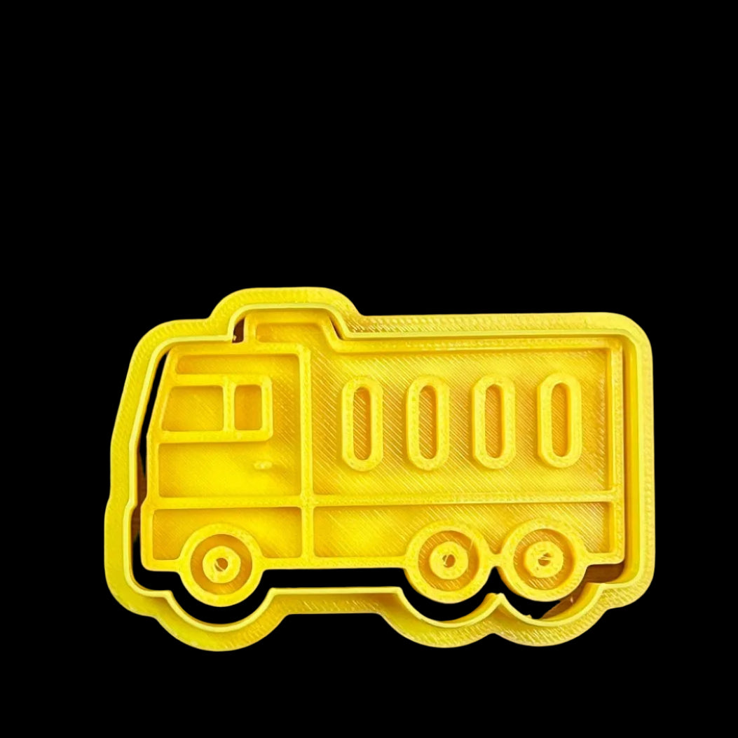 Construction Truck - Custom 3D Printed Cookie Cutter + Stamp Combo