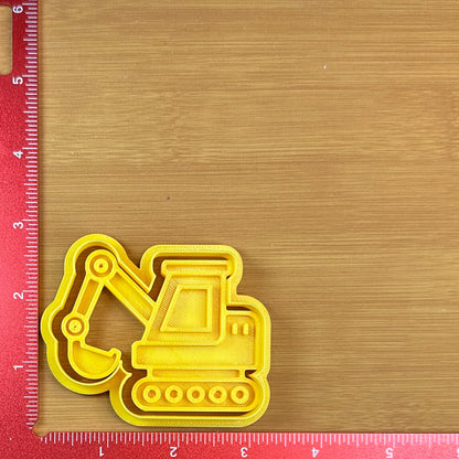 Excavator - Custom 3D Printed Cookie Cutter + Stamp Combo