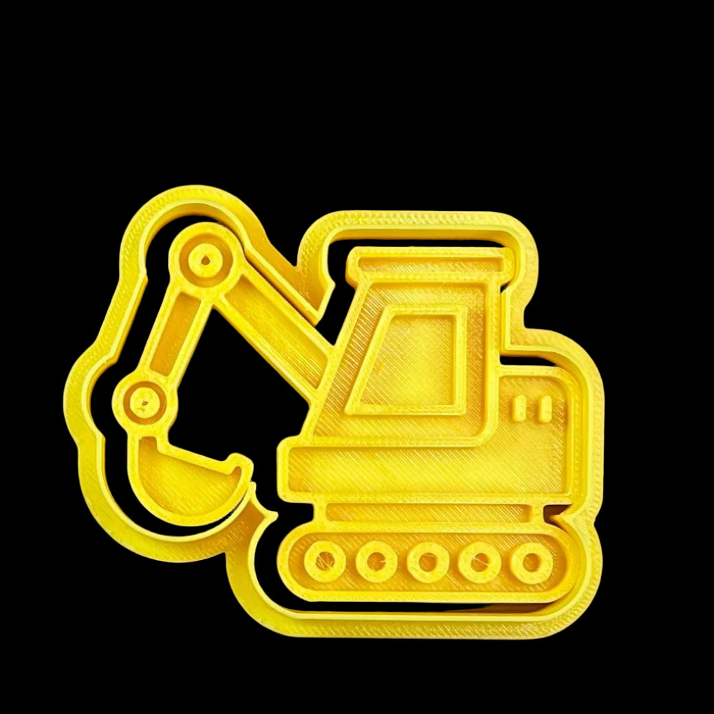 Excavator - Custom 3D Printed Cookie Cutter + Stamp Combo