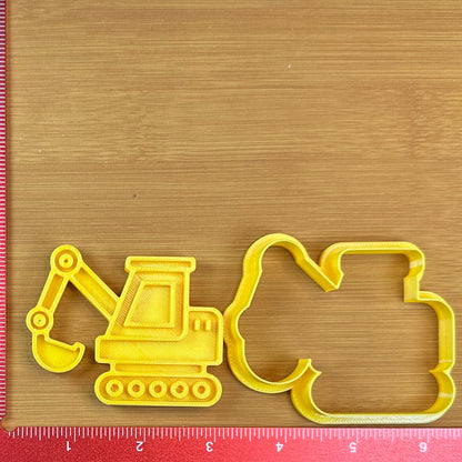 Excavator - Custom 3D Printed Cookie Cutter + Stamp Combo