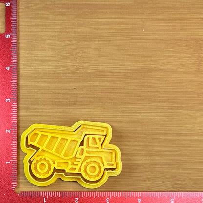 Dump Truck - Custom 3D Printed Cookie Cutter + Stamp Combo