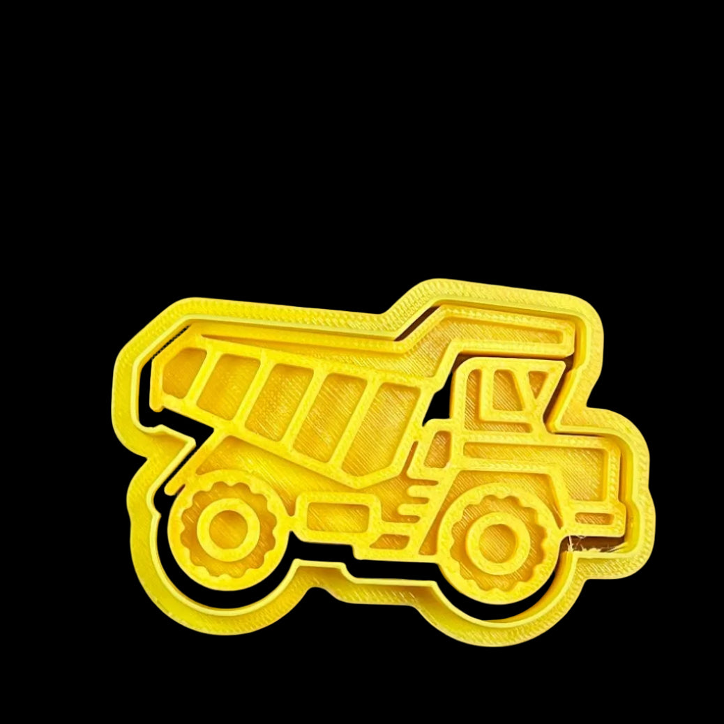 Dump Truck - Custom 3D Printed Cookie Cutter + Stamp Combo