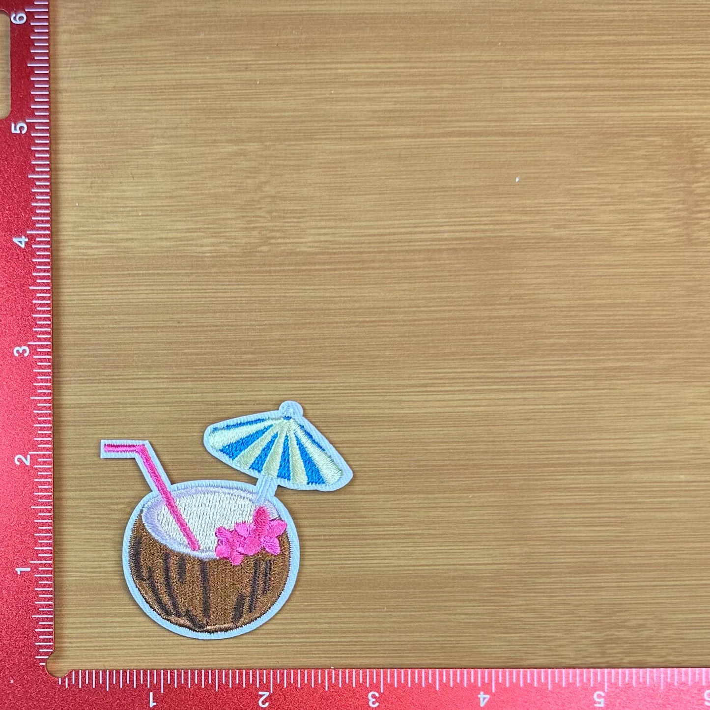 Coconut Drink with Umbrella - Embroidered Patch