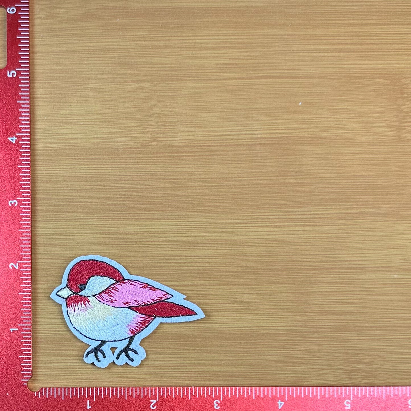 Pink & Red Bird - Embroidered Patch