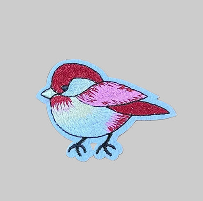 Pink & Red Bird - Embroidered Patch