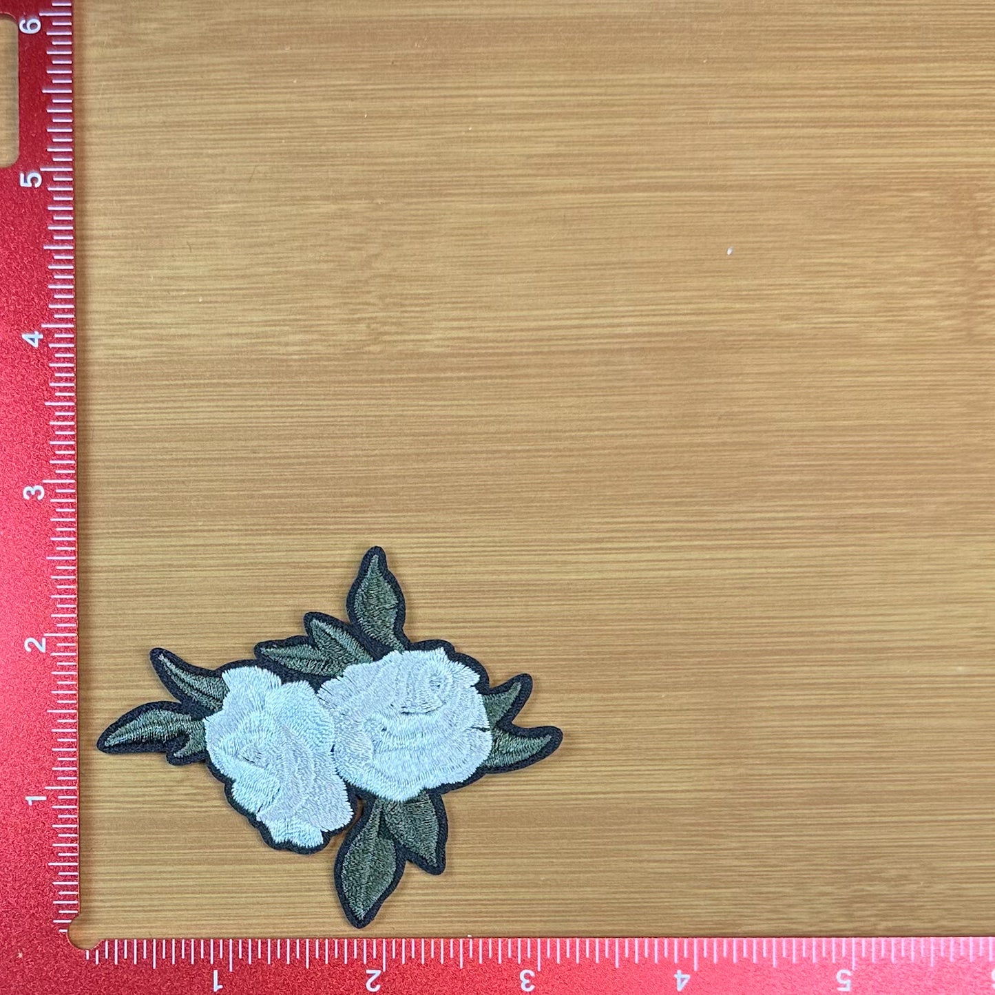 Small White Roses - Embroidered Patch