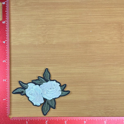 Small White Roses - Embroidered Patch