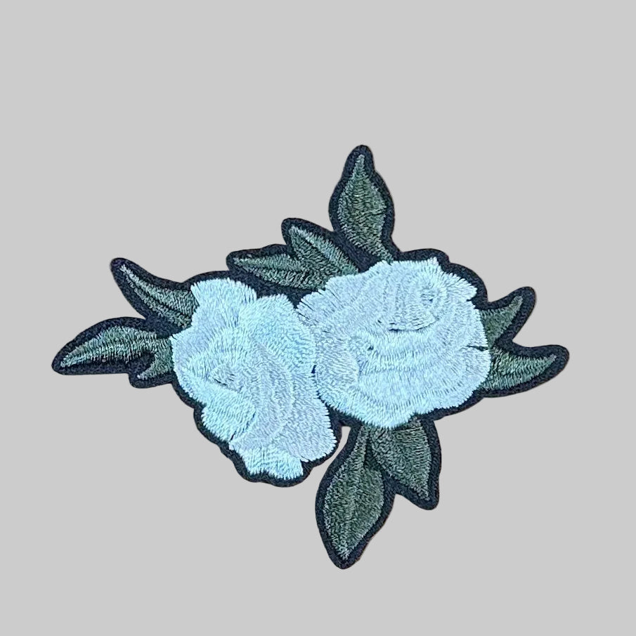 Small White Roses - Embroidered Patch