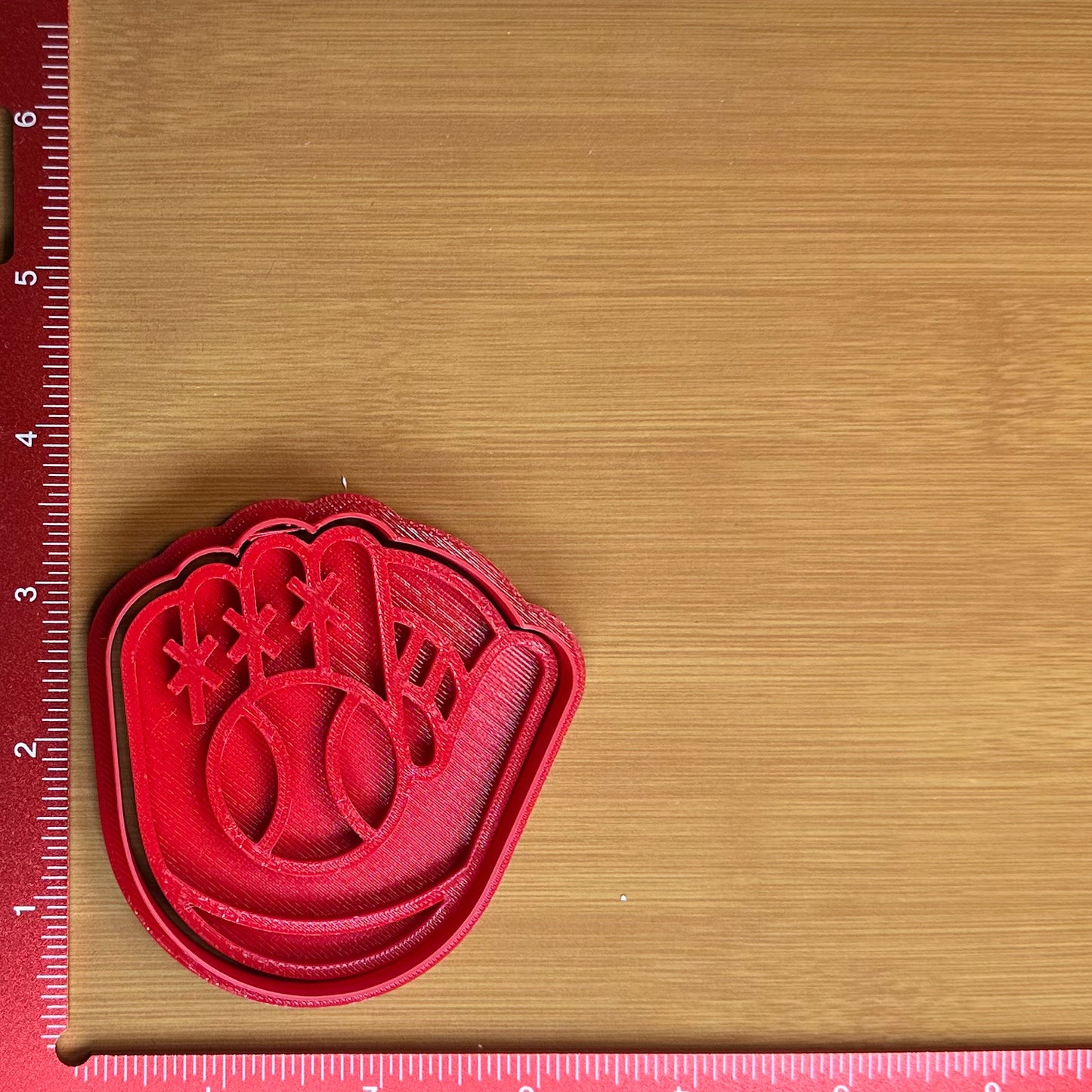 Glove with Ball - Custom 3D Printed Cookie Cutter + Stamp Combo