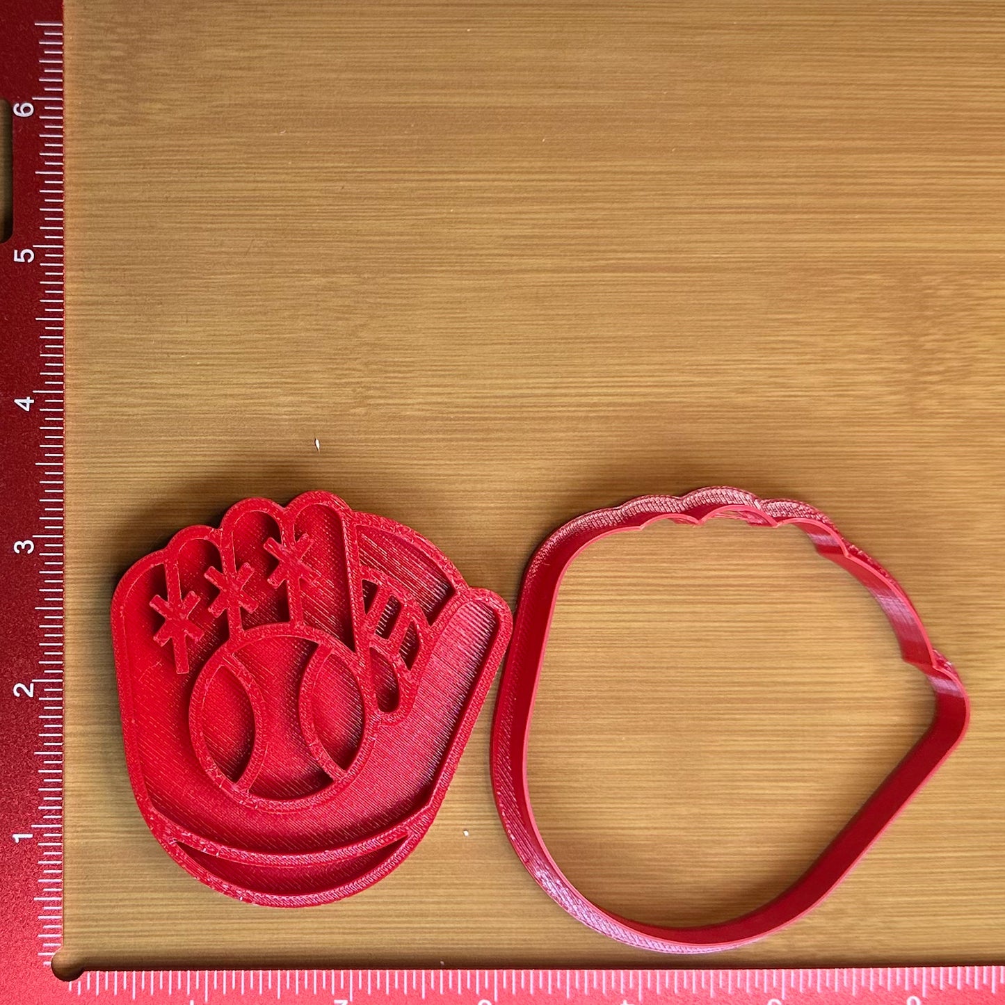 Glove with Ball - Custom 3D Printed Cookie Cutter + Stamp Combo