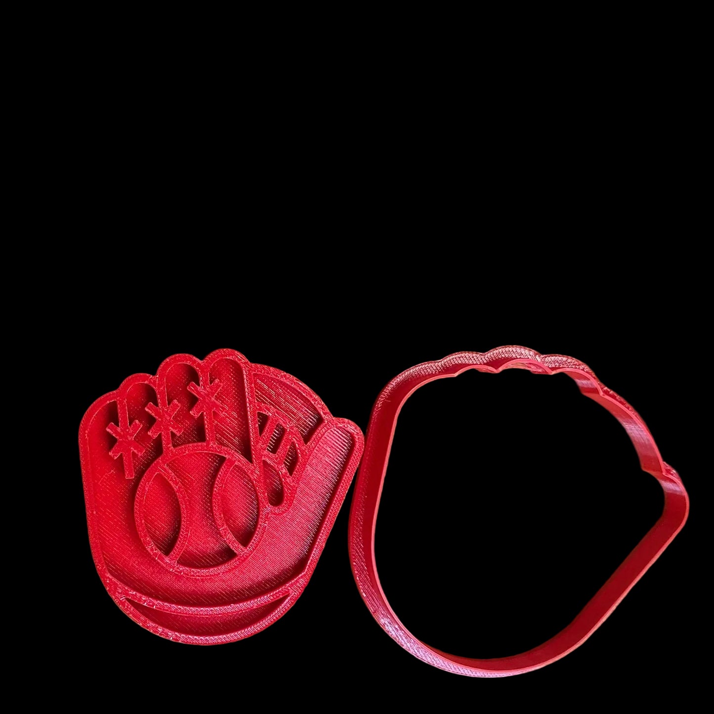 Glove with Ball - Custom 3D Printed Cookie Cutter + Stamp Combo