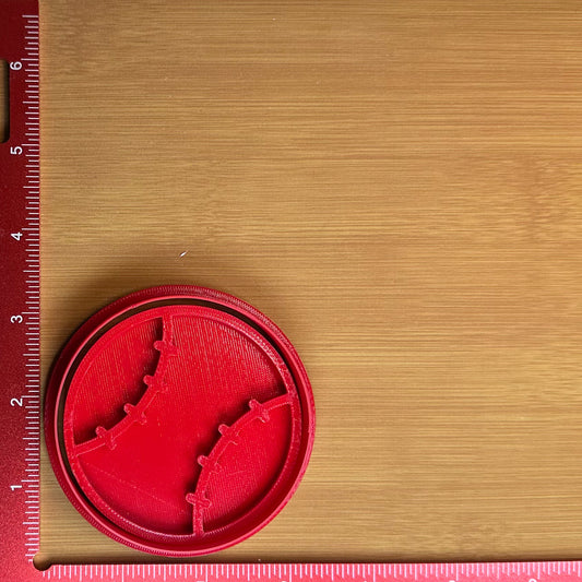 Baseball - Custom 3D Printed Cookie Cutter + Stamp Combo
