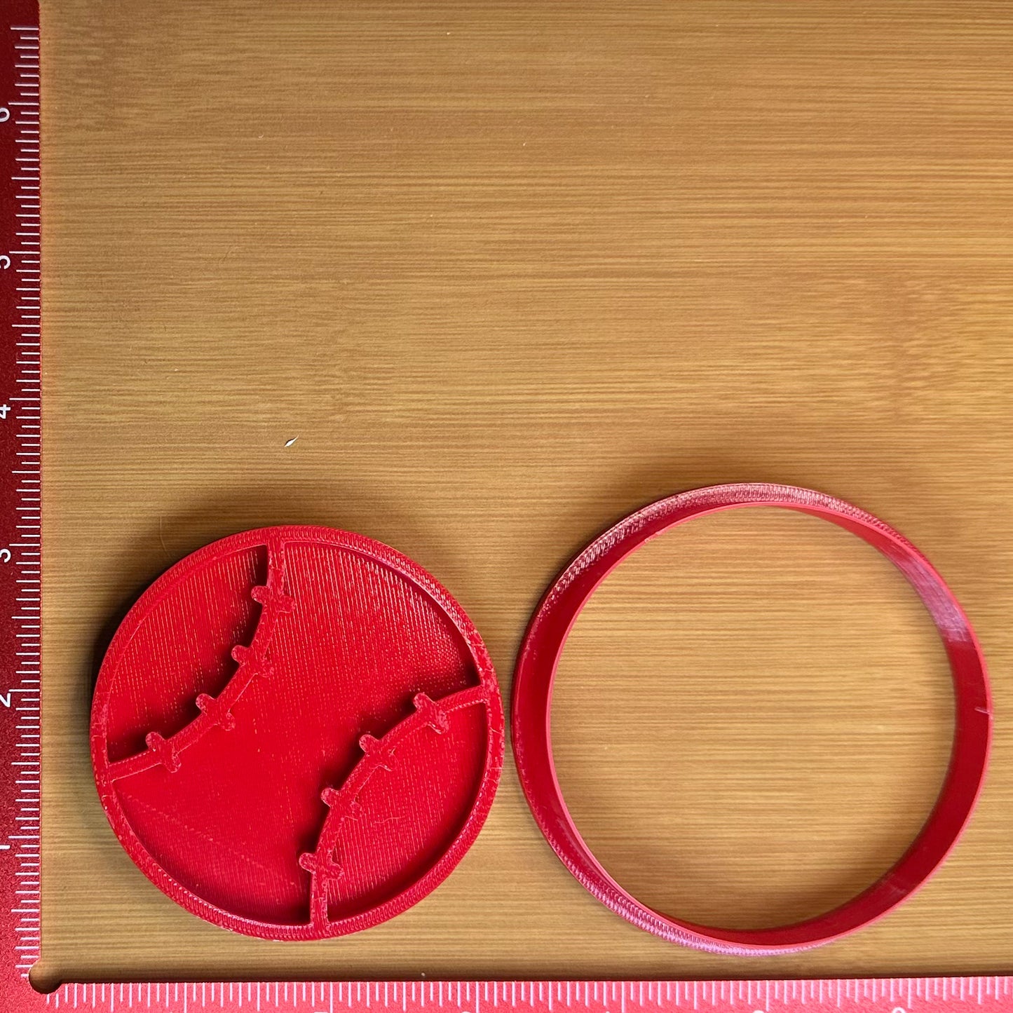 Baseball - Custom 3D Printed Cookie Cutter + Stamp Combo