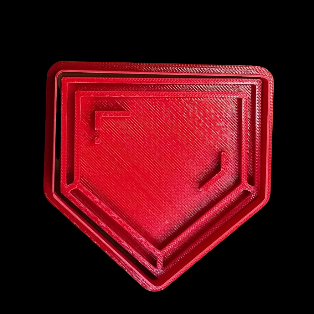 Home Plate - Custom 3D Printed Cookie Cutter + Stamp Combo