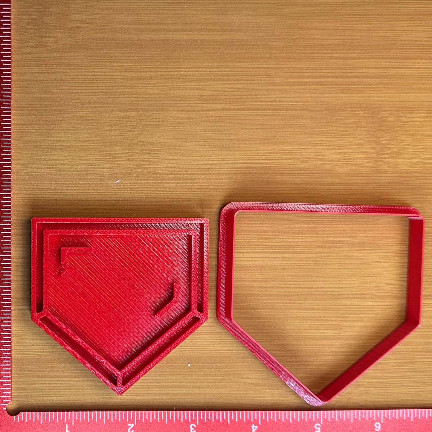 Home Plate - Custom 3D Printed Cookie Cutter + Stamp Combo