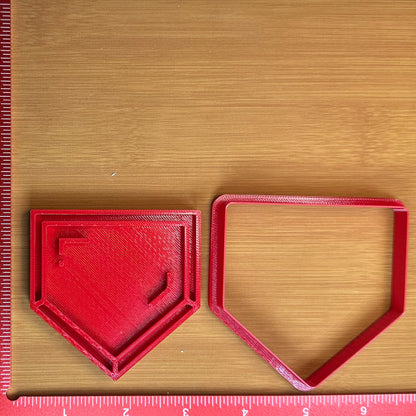 Home Plate - Custom 3D Printed Cookie Cutter + Stamp Combo
