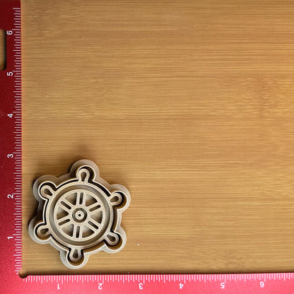 Pirate Ship Wheel - Custom 3D Printed Cookie Cutter + Stamp Combo