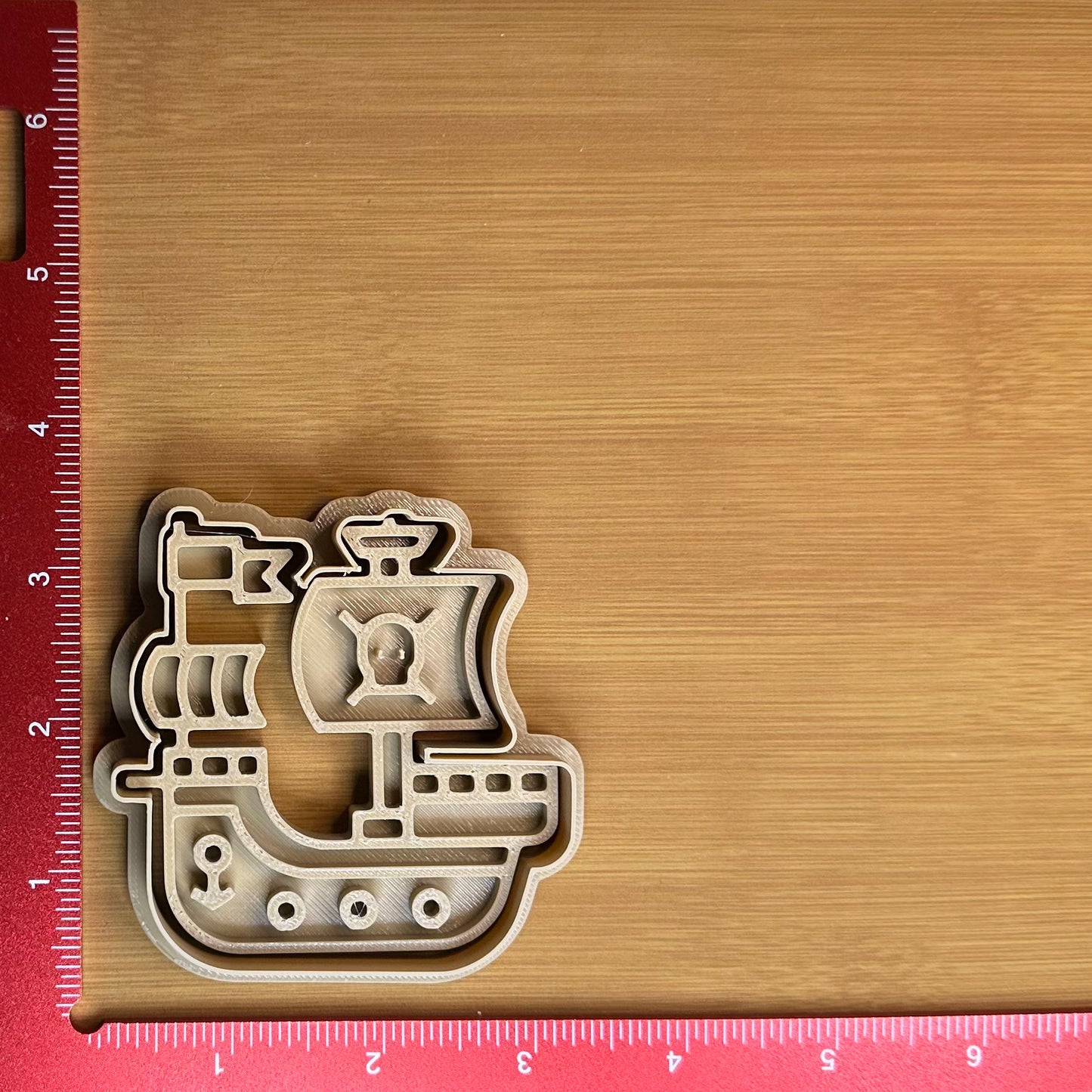 Pirate Ship - Custom 3D Printed Cookie Cutter + Stamp Combo