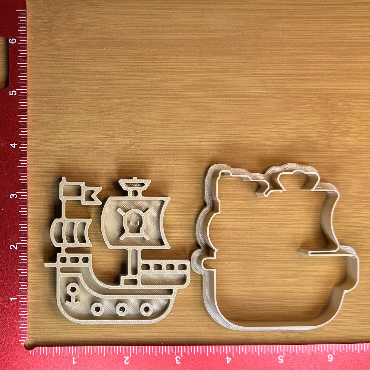 Pirate Ship - Custom 3D Printed Cookie Cutter + Stamp Combo